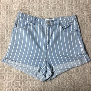 Ardene Striped Denim Shorts